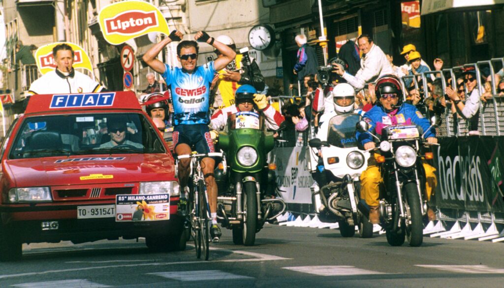 Furlan winning Milano-Sanremo 1994